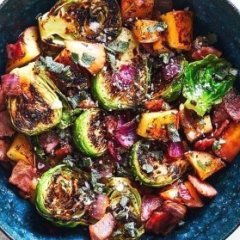 A Delicious Roasted Brussels Sprouts and Apple Skillet A Delicious Roasted Brussels Sprouts and Apple Skillet