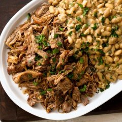 Slow-Cooker Pork Shoulder with White Beans