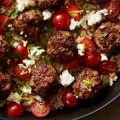 Amazing Greek Meatballs and Rice Skillet Amazing Greek Meatballs and Rice Skillet
