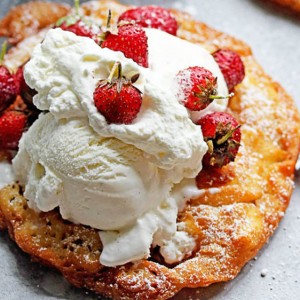 Strawberry Shortcake Funnel Cakes