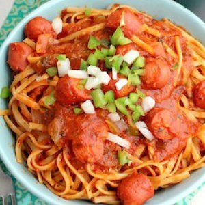 Amazing One Pot Spaghetti With Hot Dogs