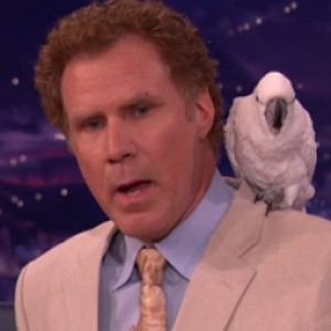 Will Ferrell Shows Up To Conan With Parrot On His Shoulder