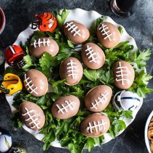 Spicy Football Deviled Eggs