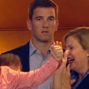 Eli Manning Caught Looking Very Sad After Peyton's Last TD